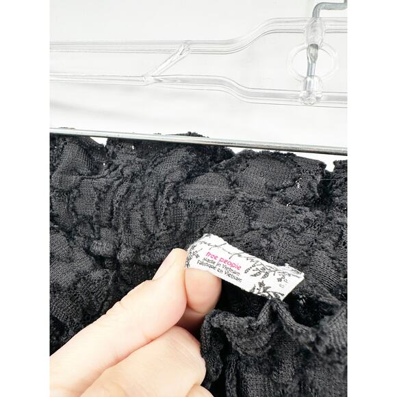 Free People Cloud Ride Black Lace Wide Leg Pull-On Loungewear Pants Size Small - Picture 4 of 4